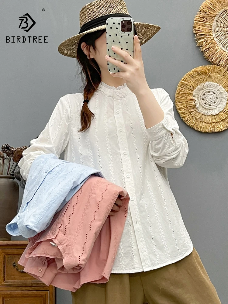 New 2025 Autumn Cotton Long Sleeve Shirt, Women Stand Embroidery Hollow-out, Mori Girl Temperament Ruffles Loose Blouse T58722CC
New 2025 Autumn Cotton Long Sleeve Shirt, Women Stand Embroidery Hollow-out, Mori Girl Temperament Ruffles Loose Blouse T58722CC