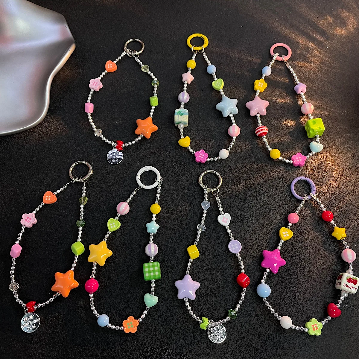 Summer mobile phone chain, colorful dopamine bead bracelet, Korean style Instagram style exquisite hanging chain
Summer mobile phone chain, colorful dopamine bead bracelet, Korean style Instagram style exquisite hanging chain