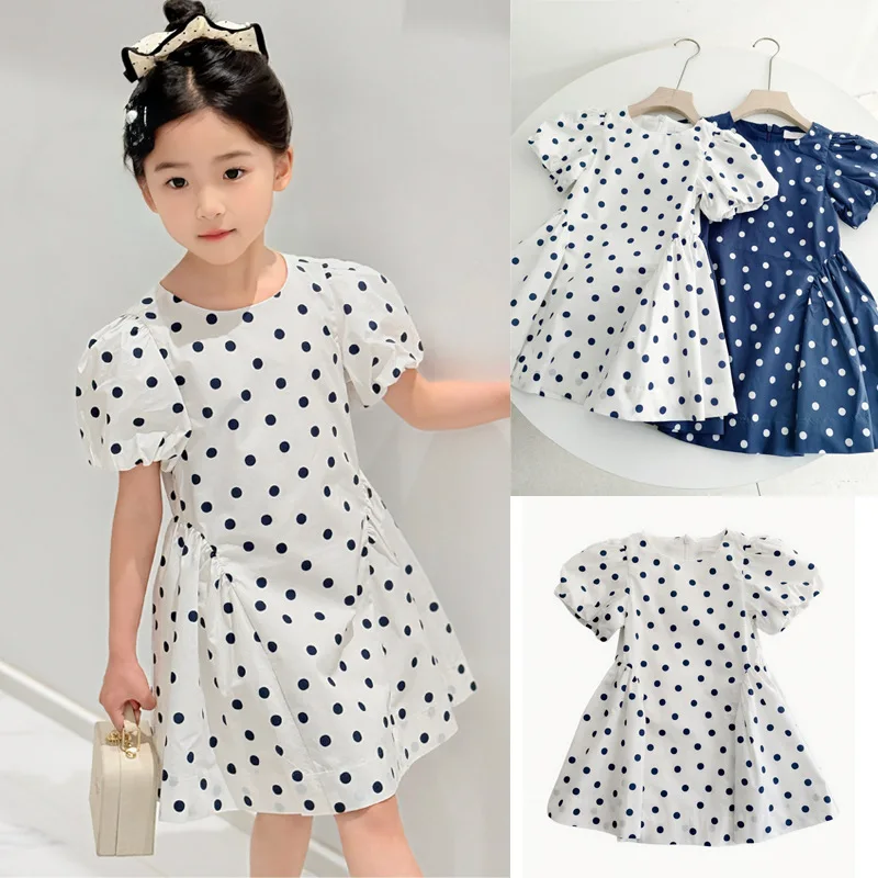 Kids Girls' Dress 2026 Summer New White Polka Dot Fashionable Bubble Sleeve Princess Cotton Style Birthday Party Casual Dresses
Kids Girls' Dress 2026 Summer New White Polka Dot Fashionable Bubble Sleeve Princess Cotton Style Birthday Party Casual Dresses