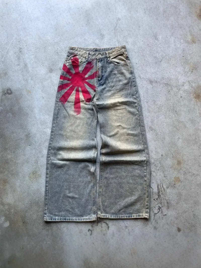Y2K Vintage Street Clothes Red Print Grey Washed Baggy Jeans Men Women Harajuku Gothic Skateboard Pants Fashion Wide leg pants
Y2K Vintage Street Clothes Red Print Grey Washed Baggy Jeans Men Women Harajuku Gothic Skateboard Pants Fashion Wide leg pants