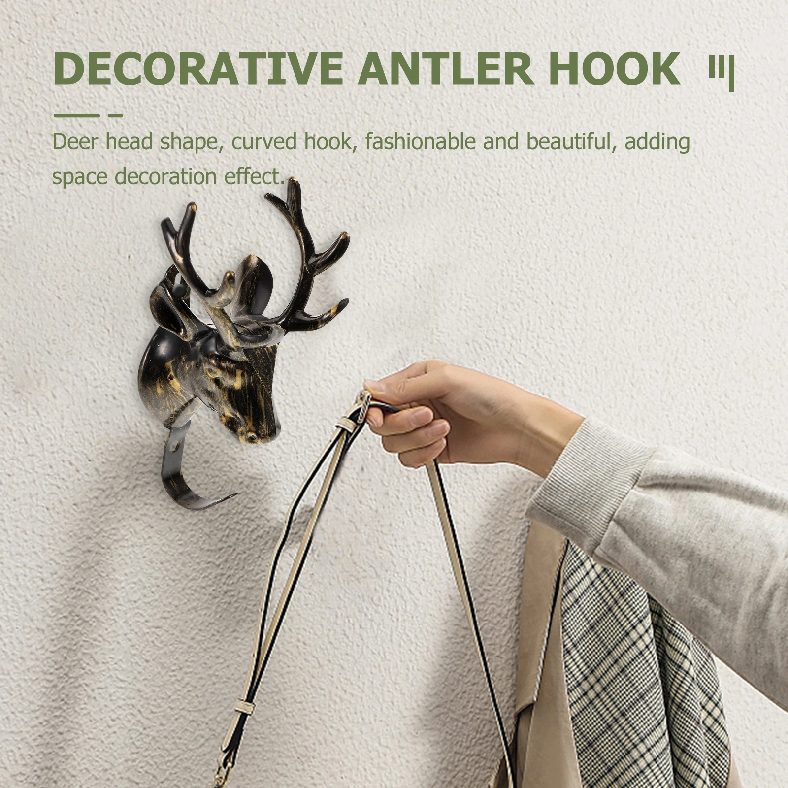 Deer Head Hook Golden Copper Color Bent Antler Wall Mounted Clothes Hooks Home Decor Plastic Large Capacity 10 Pounds
Deer Head Hook Golden Copper Color Bent Antler Wall Mounted Clothes Hooks Home Decor Plastic Large Capacity 10 Pounds