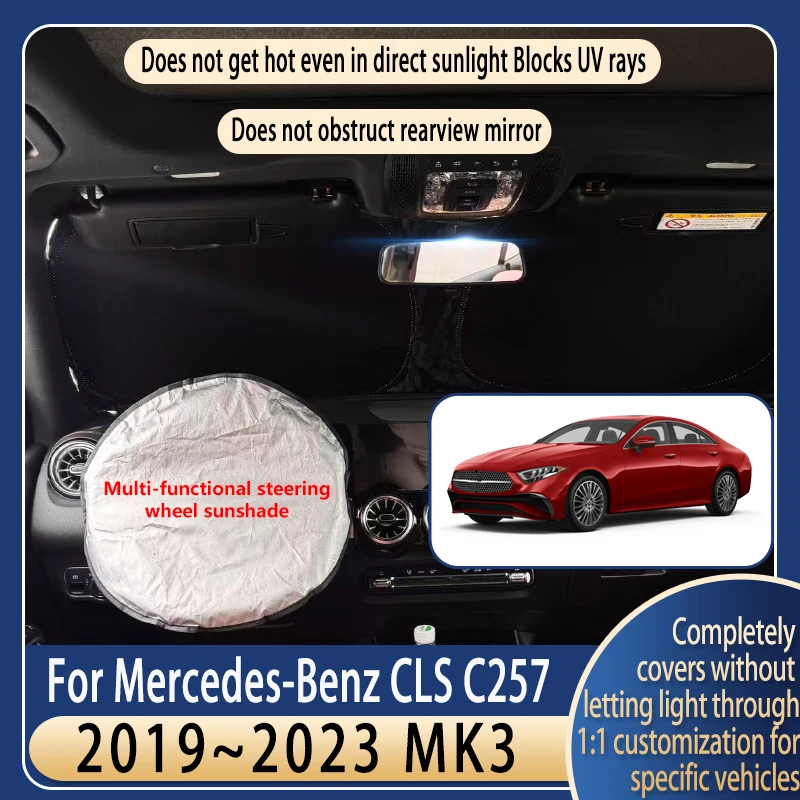 Солнцезащитный козырек на руль автомобиля для Mercedes-Benz CLS 2019~2023 MK3, летние охлаждающие аксессуары, солнцезащитный козырек на лобовое стекло, изоляция
Солнцезащитный козырек на руль автомобиля для Mercedes-Benz CLS 2019~2023 MK3, летние охлаждающие аксессуары, солнцезащитный козырек на лобовое стекло, изоляция