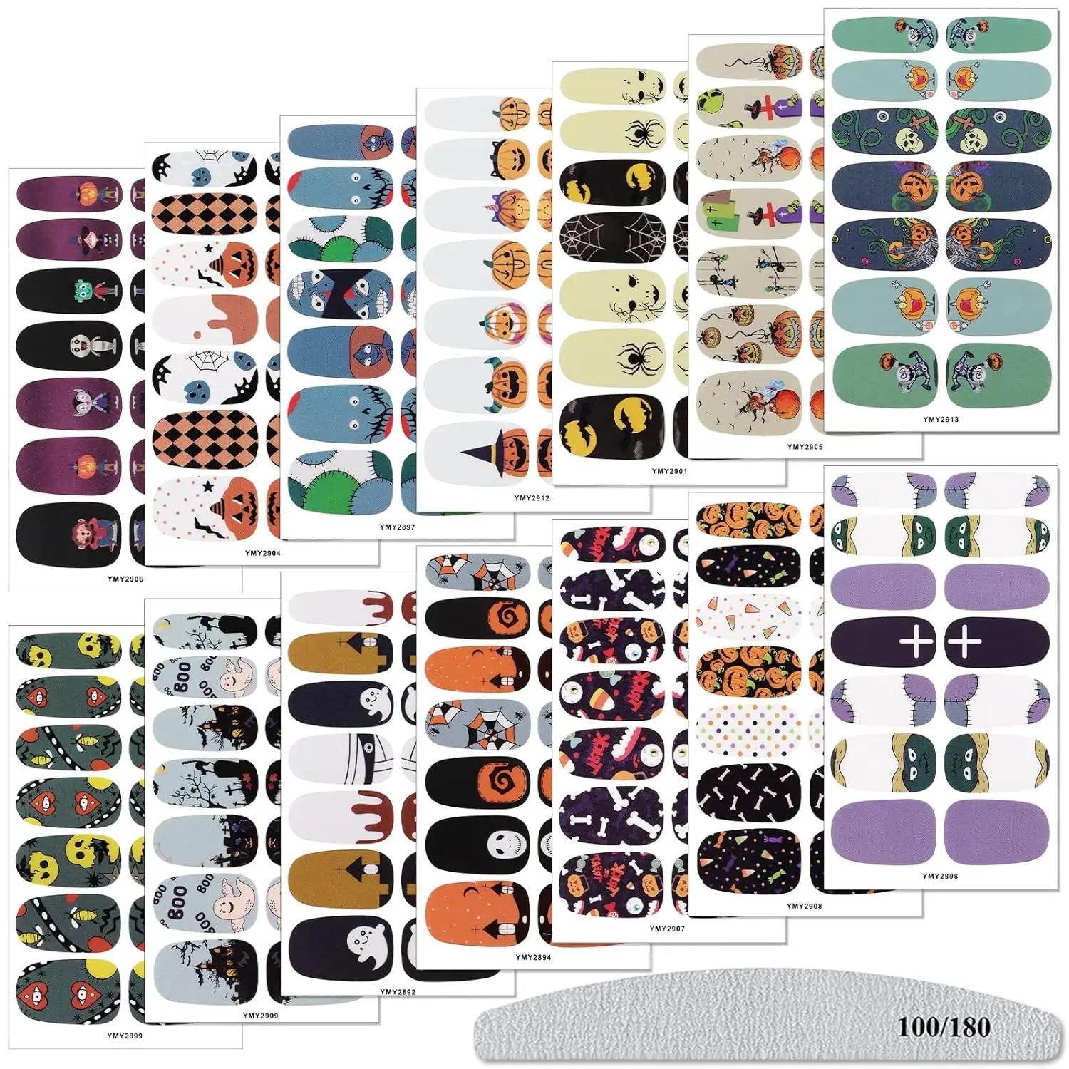14 Pieces Halloween Full Nail Sticker +1 Rub Strip Self-Adhesive Nail Sticker Cute Pumpkin Head Ghost Imp Waterproof Lasting
14 Pieces Halloween Full Nail Sticker +1 Rub Strip Self-Adhesive Nail Sticker Cute Pumpkin Head Ghost Imp Waterproof Lasting