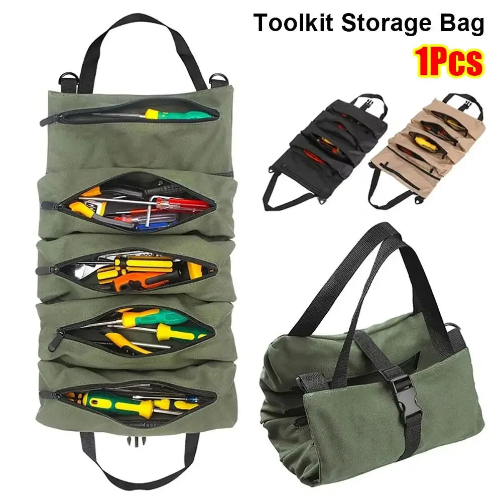 1Pcs Canvas Toolkit Storage Bag Portable Oxford Cloth Hardware Tool Roll Hanging Zipper Wrench Tool Organizer Bucket
1Pcs Canvas Toolkit Storage Bag Portable Oxford Cloth Hardware Tool Roll Hanging Zipper Wrench Tool Organizer Bucket