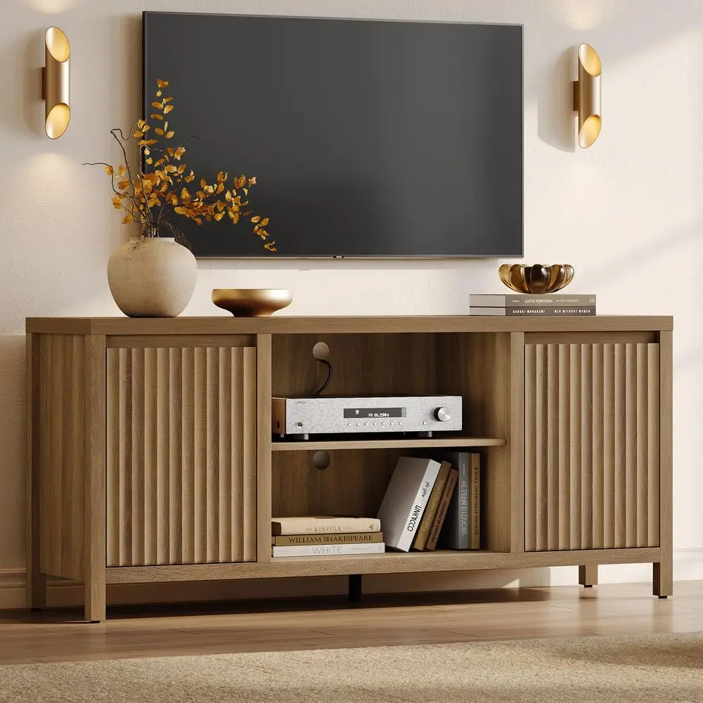 Fluted TV Stand for 55 65 inch TV Large TV Consoles for Living Room Bedroom, Mid Century Modern Entertainment Center with Stora
Fluted TV Stand for 55 65 inch TV Large TV Consoles for Living Room Bedroom, Mid Century Modern Entertainment Center with Stora