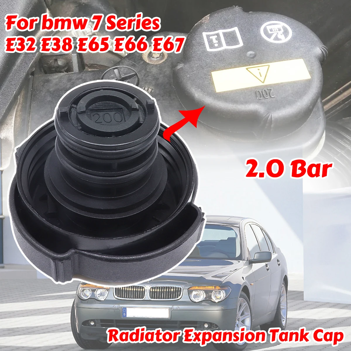 For bmw 7 Series E32 E38 E65 E66 E67 2002-2008 Coolant Reservoir Radiator Rad Expansion Tank Cap Water Tank Filler Cover 200 bar
For bmw 7 Series E32 E38 E65 E66 E67 2002-2008 Coolant Reservoir Radiator Rad Expansion Tank Cap Water Tank Filler Cover 200 bar