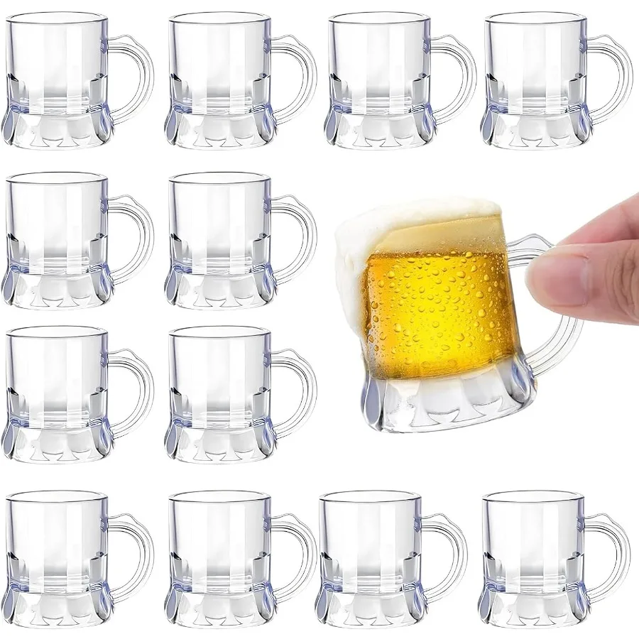 12 Pcs Mini Clear Plastic Beer Mugs 1 oz Reusable Shot Glasses with Handles Ideal for Beer Tasting Whiskey Juice and More Perfe
12 Pcs Mini Clear Plastic Beer Mugs 1 oz Reusable Shot Glasses with Handles Ideal for Beer Tasting Whiskey Juice and More Perfe