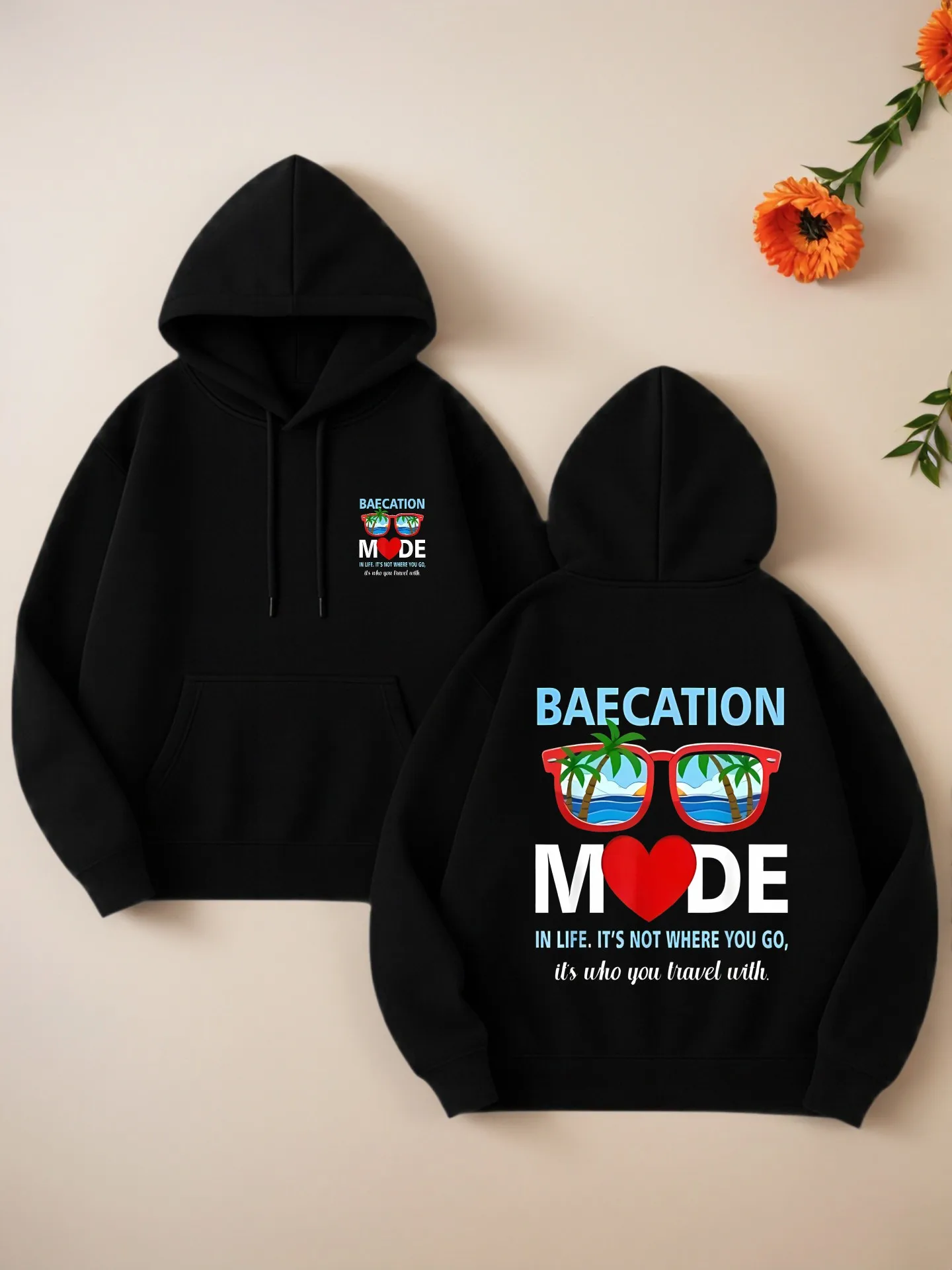 Vacation Mode Graphic Hoodie Women, Heart Print Aesthetic Design, Cotton Blend, Vacation Outfit, Casual Everyday Wear
Vacation Mode Graphic Hoodie Women, Heart Print Aesthetic Design, Cotton Blend, Vacation Outfit, Casual Everyday Wear