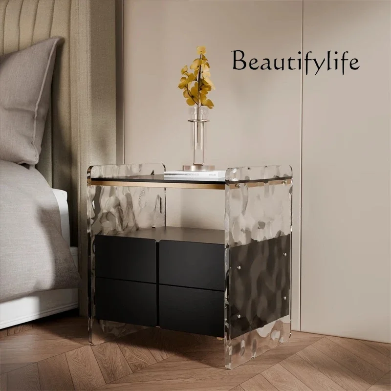 Italian minimalist bedside table simple modern light luxury designer bedroom marble high-end storage
Italian minimalist bedside table simple modern light luxury designer bedroom marble high-end storage