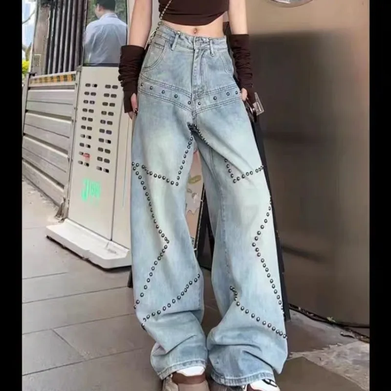American Retro Straight Jeans Women's High Waist Loose and Thin Front and Back Wear Personalized Wide-leg Floor Pants Trousers
American Retro Straight Jeans Women's High Waist Loose and Thin Front and Back Wear Personalized Wide-leg Floor Pants Trousers