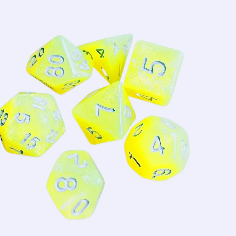7Pcs/Set Glow in The Dark Polyhedral Dice Set for Night Games Bar Entertainment Luminous Tabletop RPG Entertainment Dices
7Pcs/Set Glow in The Dark Polyhedral Dice Set for Night Games Bar Entertainment Luminous Tabletop RPG Entertainment Dices