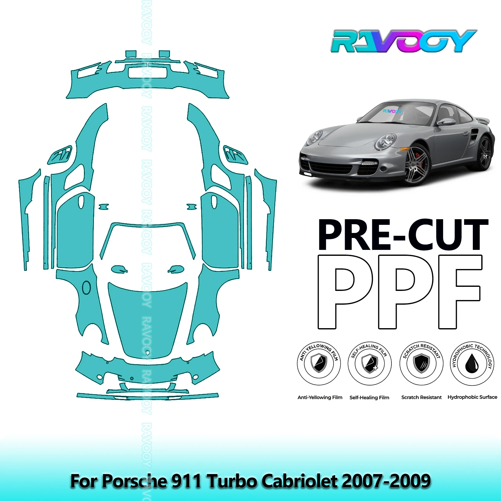 8.5Mil Precut PPF Paint Protection Film Full Vehicle Clear Bra For Porsche 911 Turbo Cabriolet 2007-2009
8.5Mil Precut PPF Paint Protection Film Full Vehicle Clear Bra For Porsche 911 Turbo Cabriolet 2007-2009