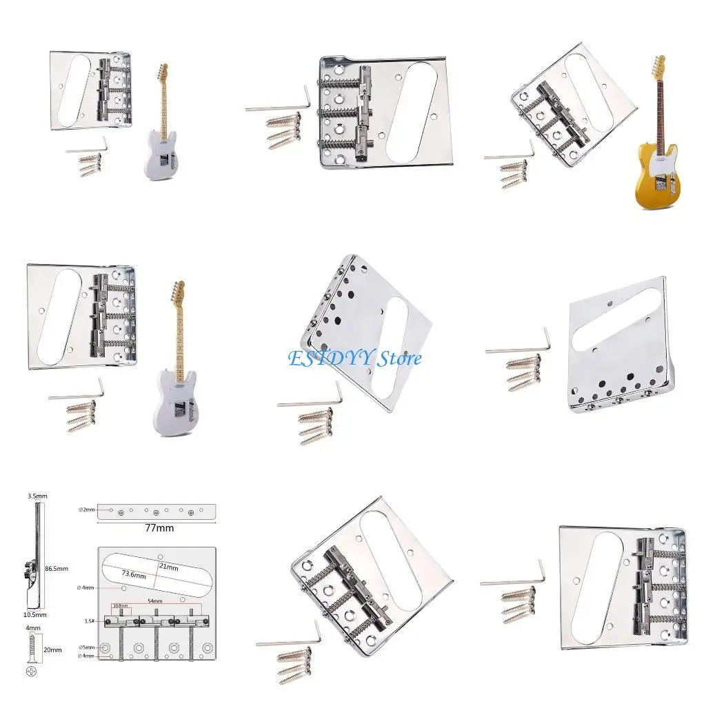 G6DE 3-Saddles Electric Guitar Bridge Replacement Vintage Guitar Bridge with Screws Electric Guitar Accessory
G6DE 3-Saddles Electric Guitar Bridge Replacement Vintage Guitar Bridge with Screws Electric Guitar Accessory
