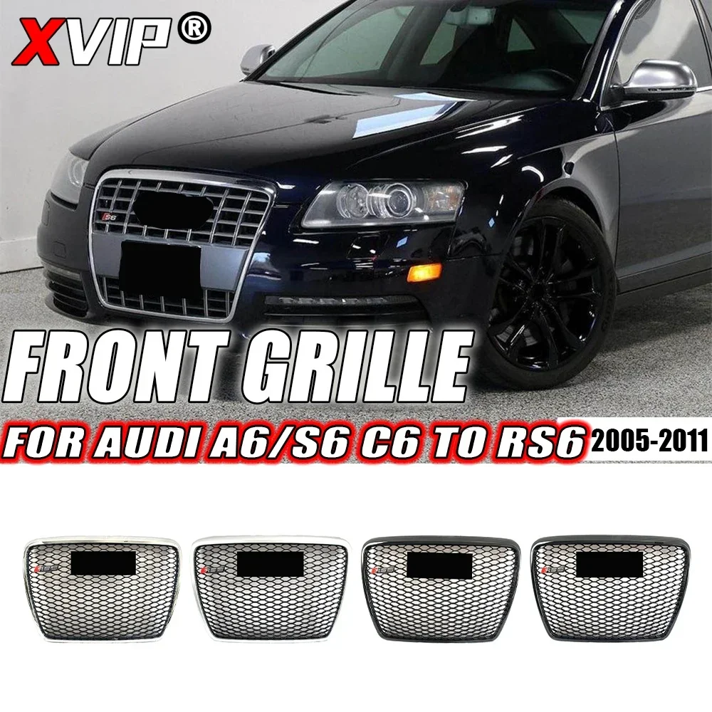 XVIP Chrome Silver And Black Trim Grill RS6 Style Front Bumper Grille Fit For Audi A6 S6 C6 2005-2011 High Quality Upper Grille
XVIP Chrome Silver And Black Trim Grill RS6 Style Front Bumper Grille Fit For Audi A6 S6 C6 2005-2011 High Quality Upper Grille