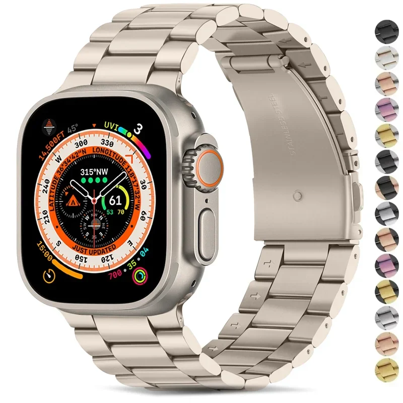 Metal Strap for Apple Watch Ultra band 49mm 44mm 45mm 46-42-40-41mm Stainless Steel link Bracelet iWatch series 10 9 8 7 6 5 se
Metal Strap for Apple Watch Ultra band 49mm 44mm 45mm 46-42-40-41mm Stainless Steel link Bracelet iWatch series 10 9 8 7 6 5 se