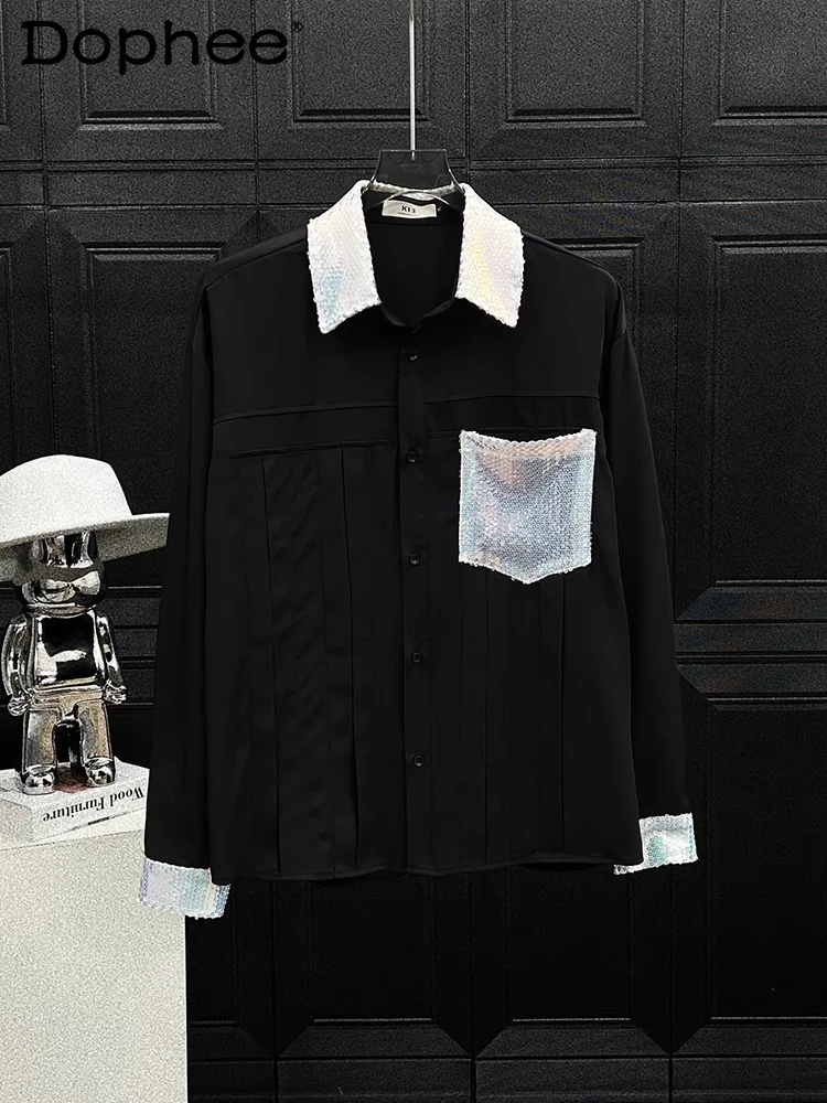 Male 2025 Spring Summer New Sequins Design Embroidered Shirts Men's Long-sleeve Loose Comfort Handsome Tops Casual Trendy Shirt
Male 2025 Spring Summer New Sequins Design Embroidered Shirts Men's Long-sleeve Loose Comfort Handsome Tops Casual Trendy Shirt