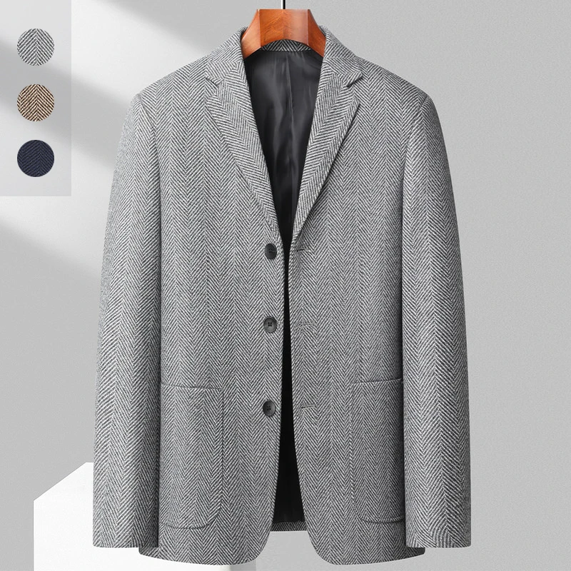Men's Woolen Suit Flat Lapel Men's Suit Jacket Fashion Urban Straight Tube Type Three-grain Single-breasted Suit Jacket
Men's Woolen Suit Flat Lapel Men's Suit Jacket Fashion Urban Straight Tube Type Three-grain Single-breasted Suit Jacket
