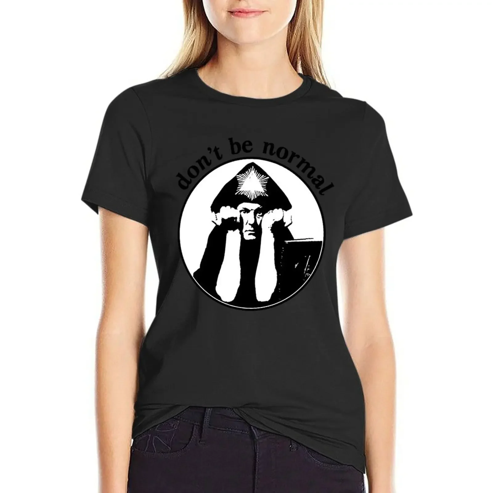 Aleister Crowley - Do not be normal T-Shirt anime summer clothes oversized workout shirts for Women loose fit
Aleister Crowley - Do not be normal T-Shirt anime summer clothes oversized workout shirts for Women loose fit