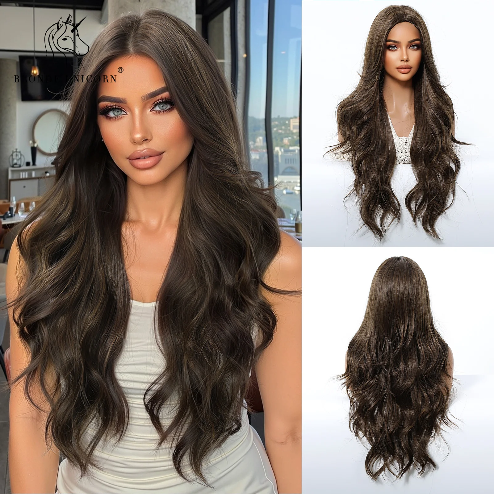 Blonde Unicorn Synthetic Wig Brown Curly Wavy Wigs with Bangs Cosplay Party Natural UseHeat Resistant Fiber for Women Girl
Blonde Unicorn Synthetic Wig Brown Curly Wavy Wigs with Bangs Cosplay Party Natural UseHeat Resistant Fiber for Women Girl