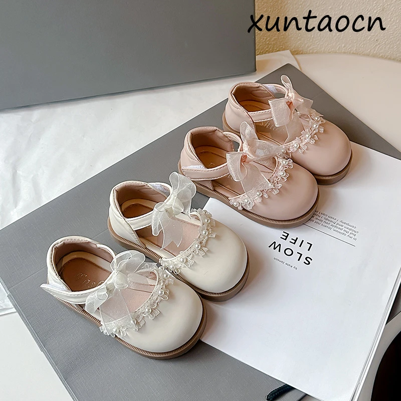 Baby Girls Leather Shoes for Wedding Party Princess Kids Flat Mary Janes Lace Bowtie with Beading 2026 Spring Children Flats New
Baby Girls Leather Shoes for Wedding Party Princess Kids Flat Mary Janes Lace Bowtie with Beading 2026 Spring Children Flats New