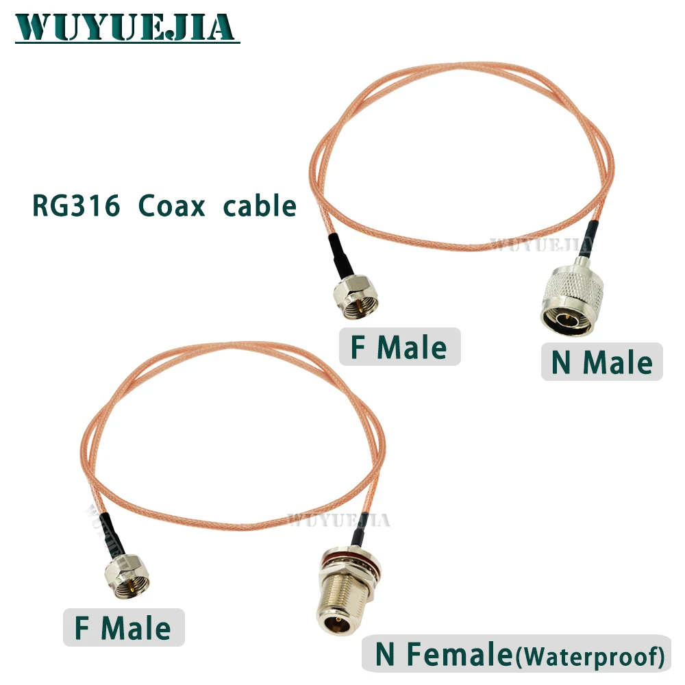 RF Coaxial RG316 F Type Male / Female to Waterproof N Type Plug / Jack Cable Pigtail WIFI Router Antenna Extension Cord Jumper
RF Coaxial RG316 F Type Male / Female to Waterproof N Type Plug / Jack Cable Pigtail WIFI Router Antenna Extension Cord Jumper