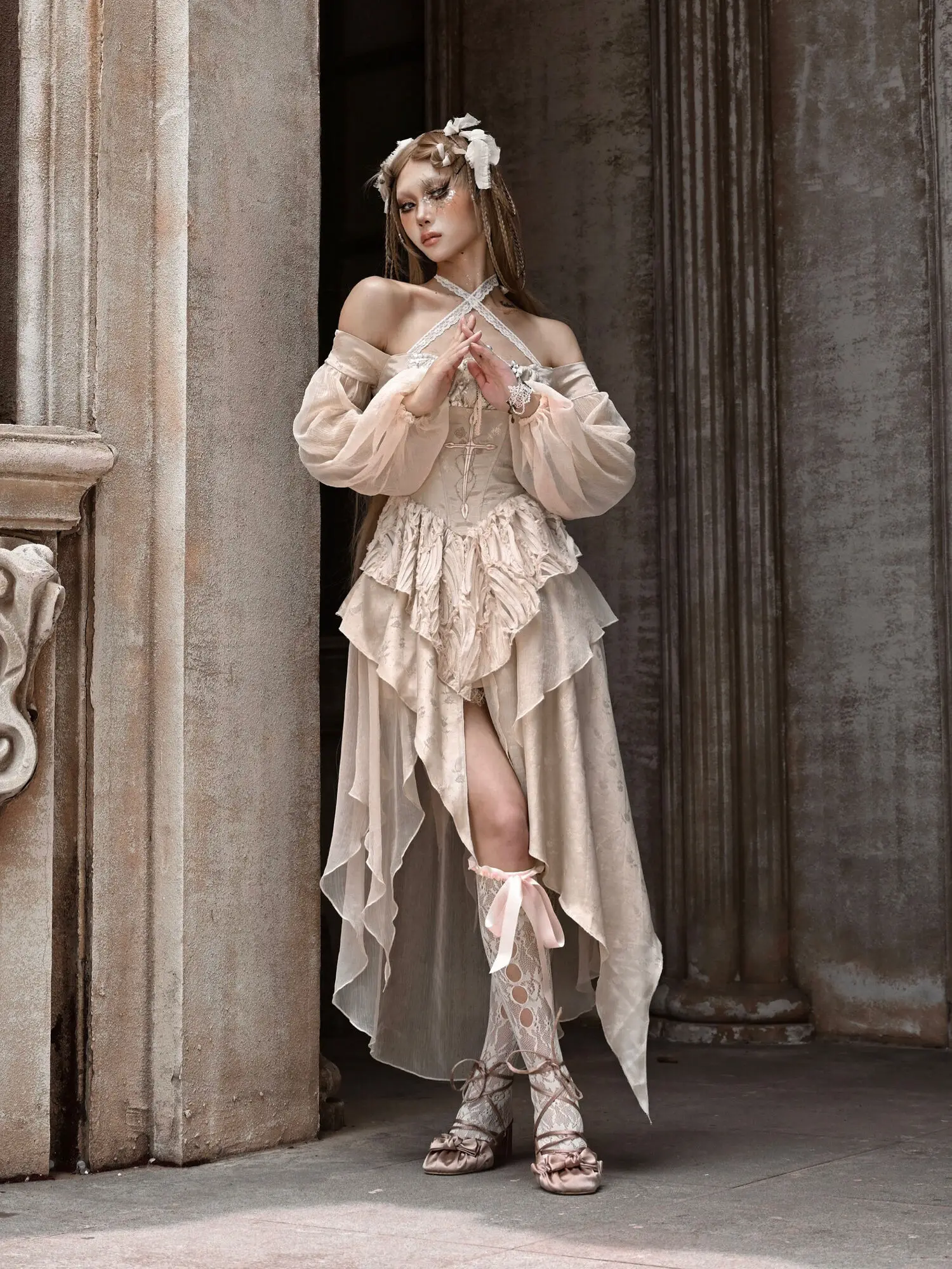 Blood For ◆ Broken Ballet Classical Palace Gold Thread Cross Lantern Sleeve Embroidered Dress Summer
Blood For ◆ Broken Ballet Classical Palace Gold Thread Cross Lantern Sleeve Embroidered Dress Summer