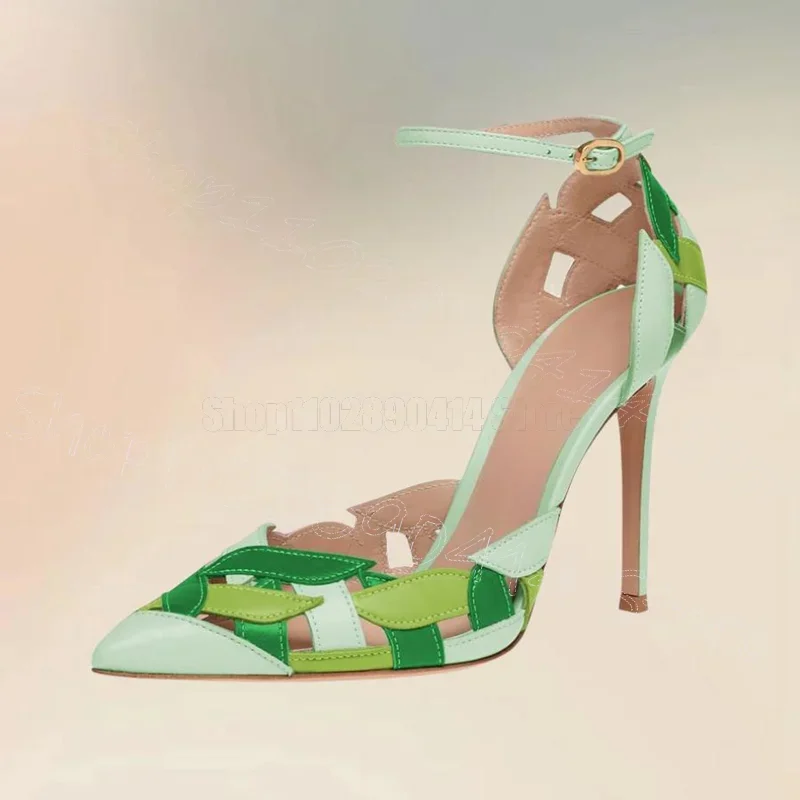 Green Foliage Hollow Design Pointed Toe Pumps Buckle Strap Women Shoes Thin High Heels Fashion Banquet 2025 Zapatos Para Mujere
Green Foliage Hollow Design Pointed Toe Pumps Buckle Strap Women Shoes Thin High Heels Fashion Banquet 2025 Zapatos Para Mujere