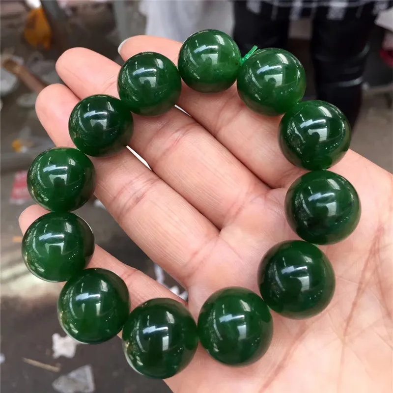 Браслет из нефрита Хэтиан, цвет лакированной зелени, с небольшими черными пятнами, бусины Будды
Браслет из нефрита Хэтиан, цвет лакированной зелени, с небольшими черными пятнами, бусины Будды