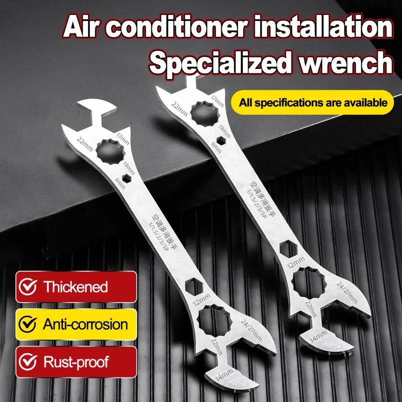 Multi functional Air Conditioner Wrench Open End Wrench Set Ultra-thin Flat wrench Tool Multi-Function Double-End Fixed Wrench
Multi functional Air Conditioner Wrench Open End Wrench Set Ultra-thin Flat wrench Tool Multi-Function Double-End Fixed Wrench