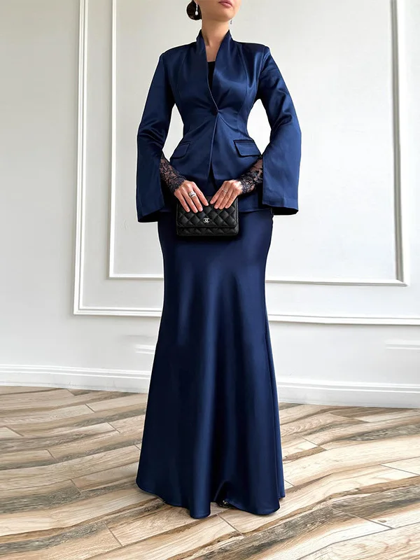Elegant Slimming Long Sleeve Split Skirt Set for Women 2025 New Fashion Party Outfit Polyester Fabric European Style Autumn Wear
Elegant Slimming Long Sleeve Split Skirt Set for Women 2025 New Fashion Party Outfit Polyester Fabric European Style Autumn Wear