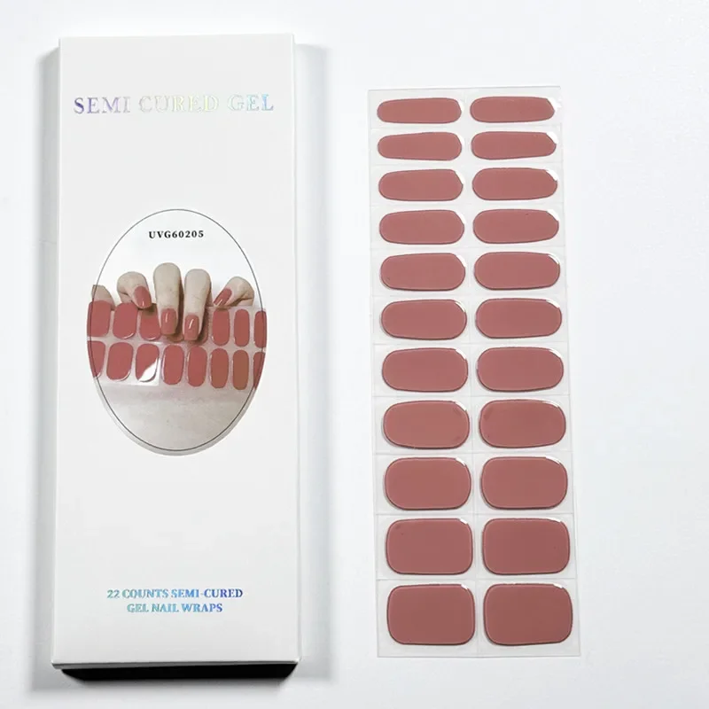 Solid color Semi Cured Gel Nail Strips Waterproof Self Adhesive Nail Sticker Long Lasting Gel Polish Stickers for Nails
Solid color Semi Cured Gel Nail Strips Waterproof Self Adhesive Nail Sticker Long Lasting Gel Polish Stickers for Nails