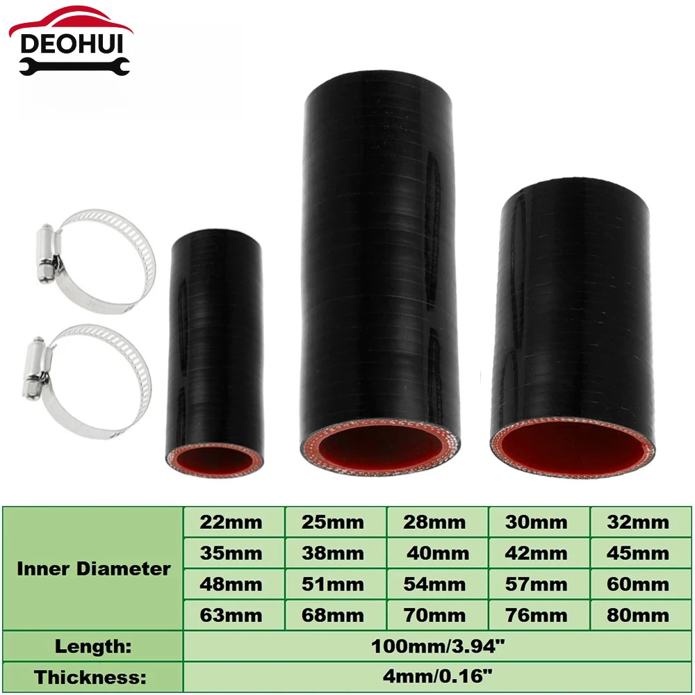 CSDOH 1 Set 22mm 25mm 30mm 32mm 35mm ID 100mm Length 0 Degree Black Red Car Silicone Hose with Clamps Coolant Hose Universal
CSDOH 1 Set 22mm 25mm 30mm 32mm 35mm ID 100mm Length 0 Degree Black Red Car Silicone Hose with Clamps Coolant Hose Universal