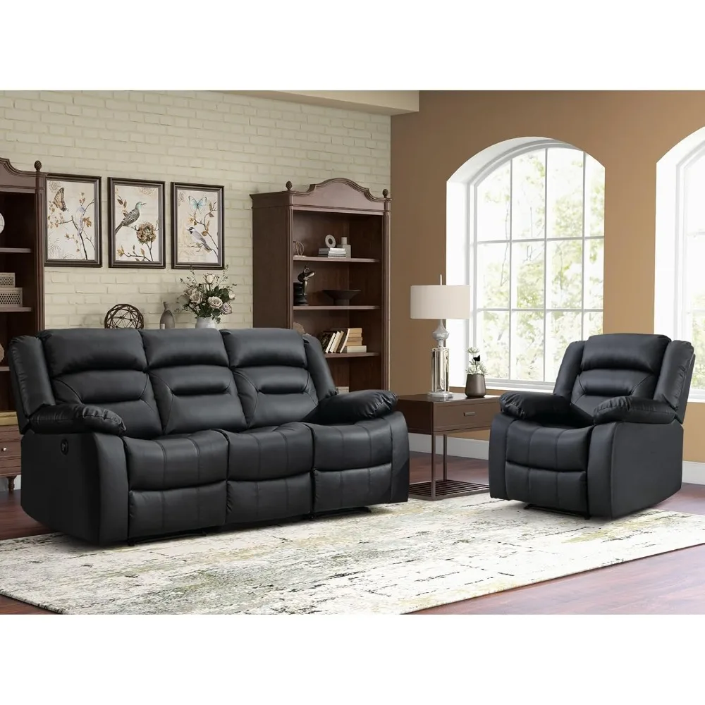 Faux Leather Power Recliner Chair 3 Seat Recliner Sofa Set, Electric Reclining Sofa Chair Couch Set, (Recliners+Sofas)
Faux Leather Power Recliner Chair 3 Seat Recliner Sofa Set, Electric Reclining Sofa Chair Couch Set, (Recliners+Sofas)