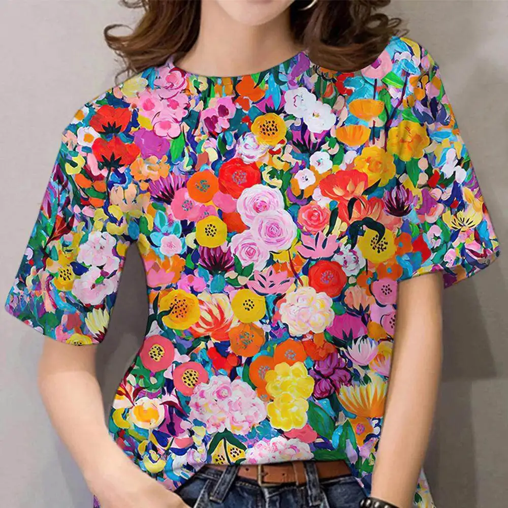 Women's T-shirt for Girls Summer Short Sleeve Fashion Sexy Girls Clothes Y2k Print Tees Wowen's Floral Graphic oversized T-shirt
Women's T-shirt for Girls Summer Short Sleeve Fashion Sexy Girls Clothes Y2k Print Tees Wowen's Floral Graphic oversized T-shirt