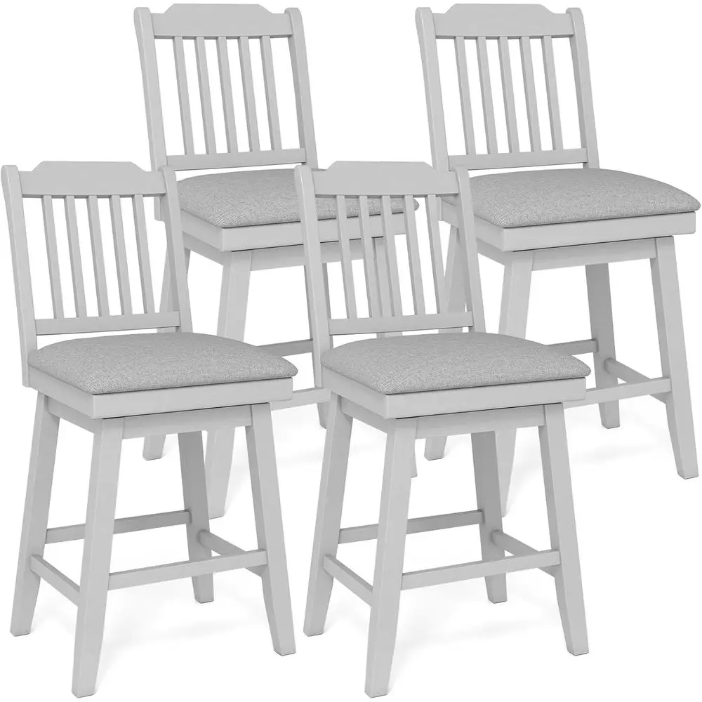 Set of 4 25 Swivel Counter Height Bar Stools with Upholstered Seats and Slatted Backs for Kitchen Islands, Pubs, and Restaurants
Set of 4 25 Swivel Counter Height Bar Stools with Upholstered Seats and Slatted Backs for Kitchen Islands, Pubs, and Restaurants