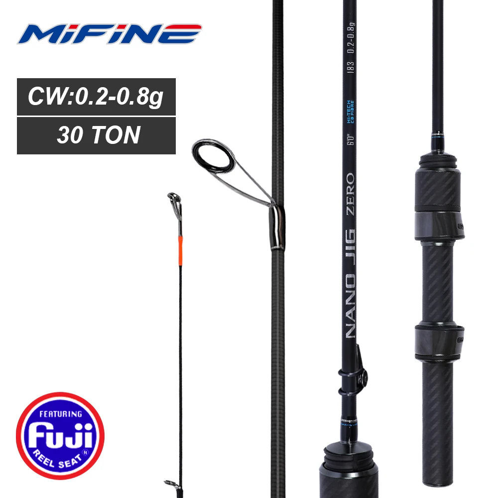 MIFINE Nano Jig Zero Fishing Rod 30T Carton Lure 0.2-0.8g 1.68m/1.83m Fuji Rings MF Action for Bass Trout Fishing Spinning Rods
MIFINE Nano Jig Zero Fishing Rod 30T Carton Lure 0.2-0.8g 1.68m/1.83m Fuji Rings MF Action for Bass Trout Fishing Spinning Rods