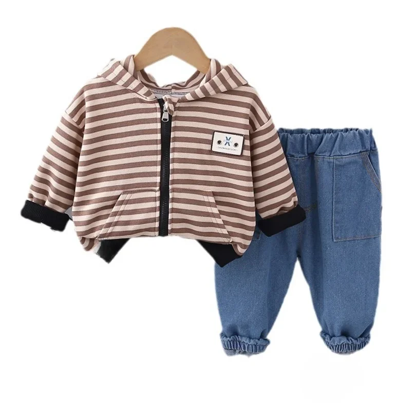 New Autumn Baby Girls Clothes Children Boys Striped Hooded Jacket Pants 2Pcs/Set Toddler Casual Sports Costume Kids Tracksuits
New Autumn Baby Girls Clothes Children Boys Striped Hooded Jacket Pants 2Pcs/Set Toddler Casual Sports Costume Kids Tracksuits