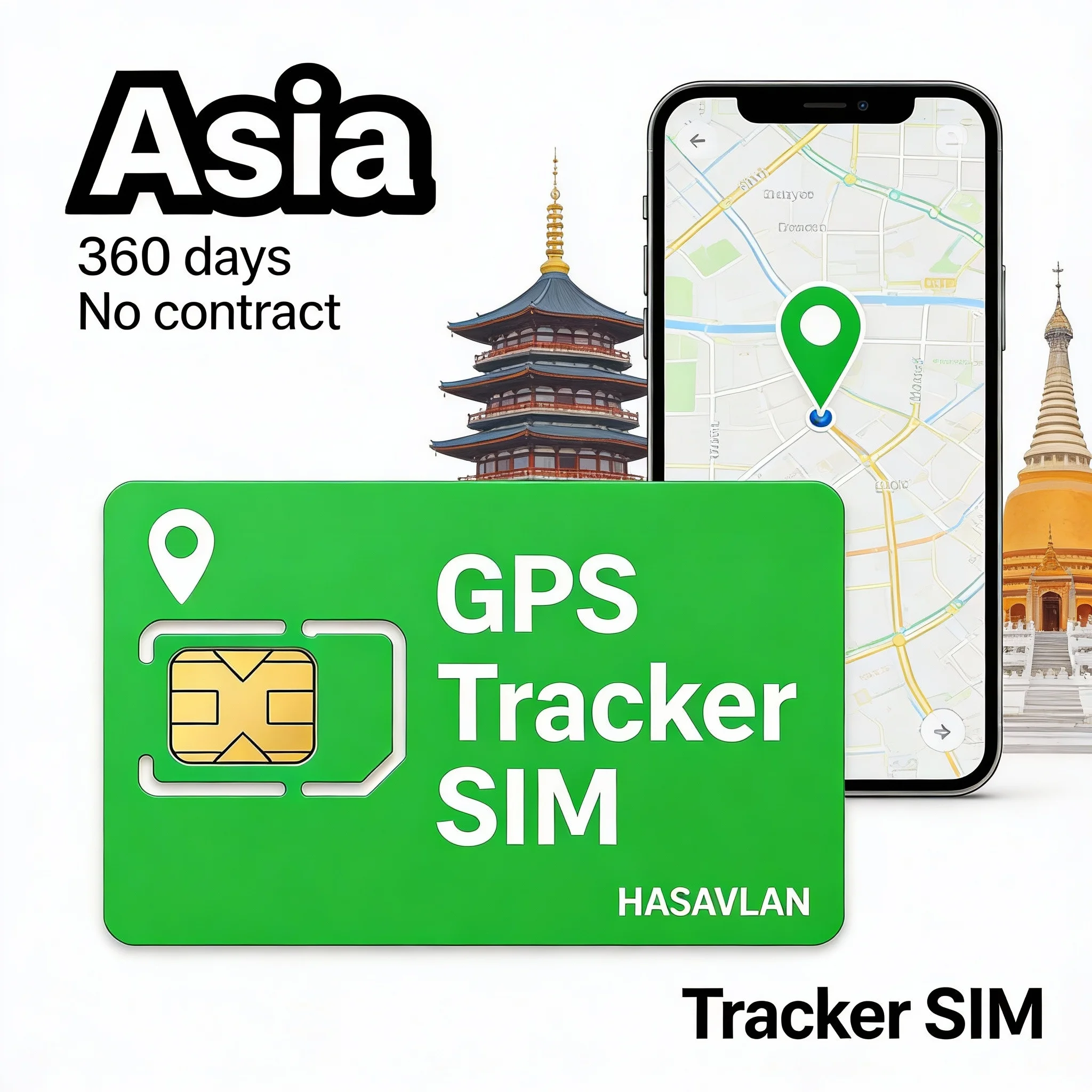 SIM card for Asian GPS tracker -4G IoT roaming on public network, 360MB/360 days, no contract
SIM card for Asian GPS tracker -4G IoT roaming on public network, 360MB/360 days, no contract