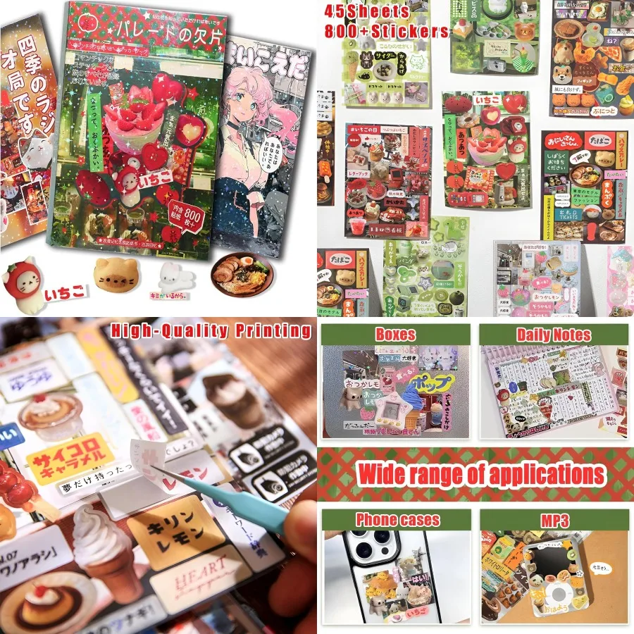 Japanese Sticker Book for Scrapbooking Journaling 45 Sheets with 800+ Unique Manga Style Designs Ideal for DIY Crafts Stationer
Japanese Sticker Book for Scrapbooking Journaling 45 Sheets with 800+ Unique Manga Style Designs Ideal for DIY Crafts Stationer