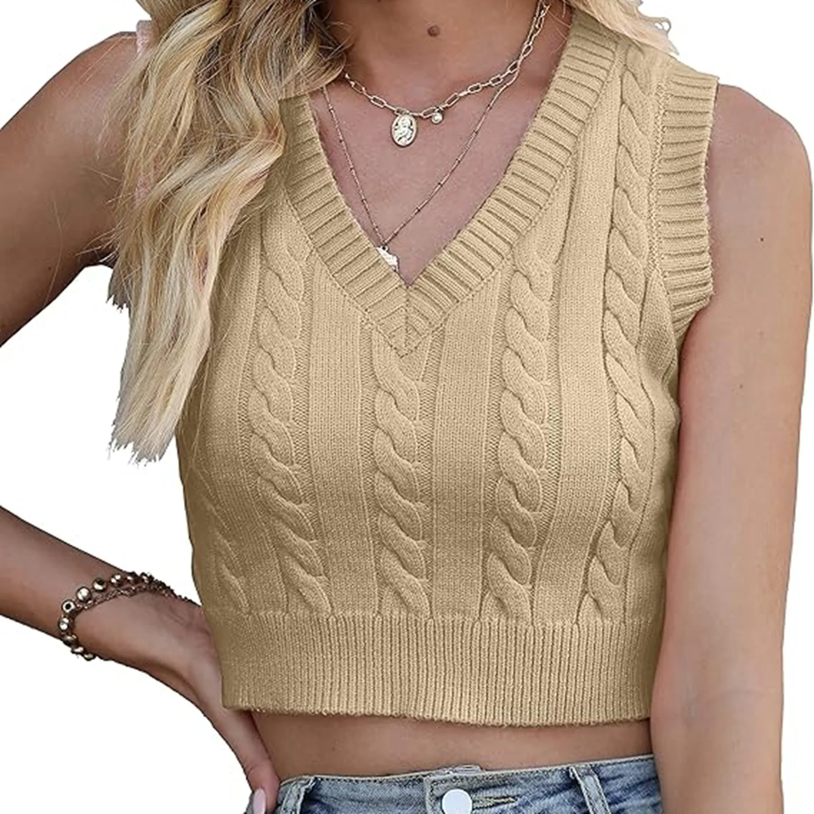 Women's Fashionable Casual Sleeveless Camisole Knit Sweater Rainbow Sweatshirt for Men Women Sweater Classic Clothes for Women
Women's Fashionable Casual Sleeveless Camisole Knit Sweater Rainbow Sweatshirt for Men Women Sweater Classic Clothes for Women