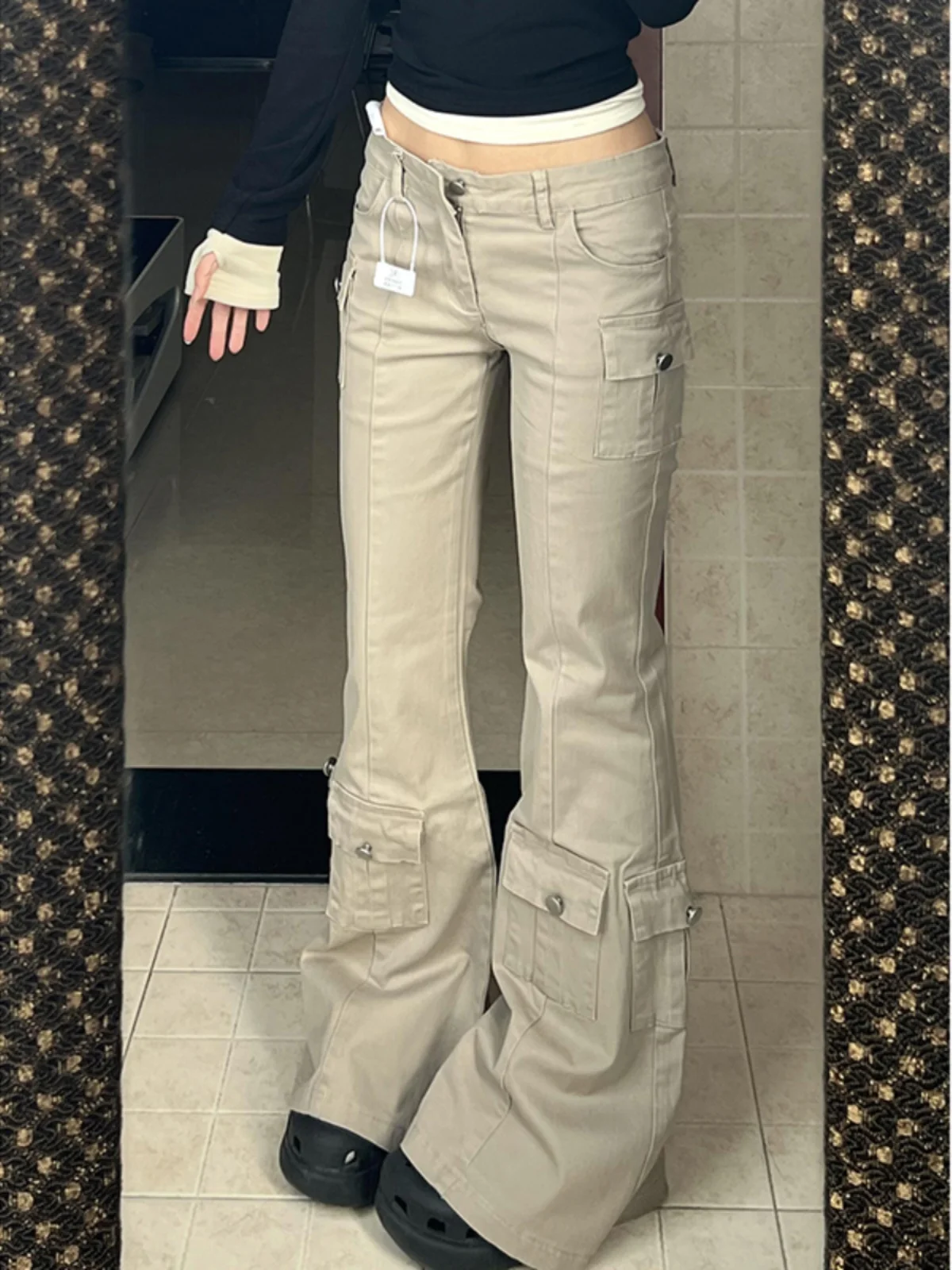 American Style plus Size Khaki Multi-Pocket Work Pants Women's Casual Low Waist Flared Floor-Length Trousers Spring New
American Style plus Size Khaki Multi-Pocket Work Pants Women's Casual Low Waist Flared Floor-Length Trousers Spring New