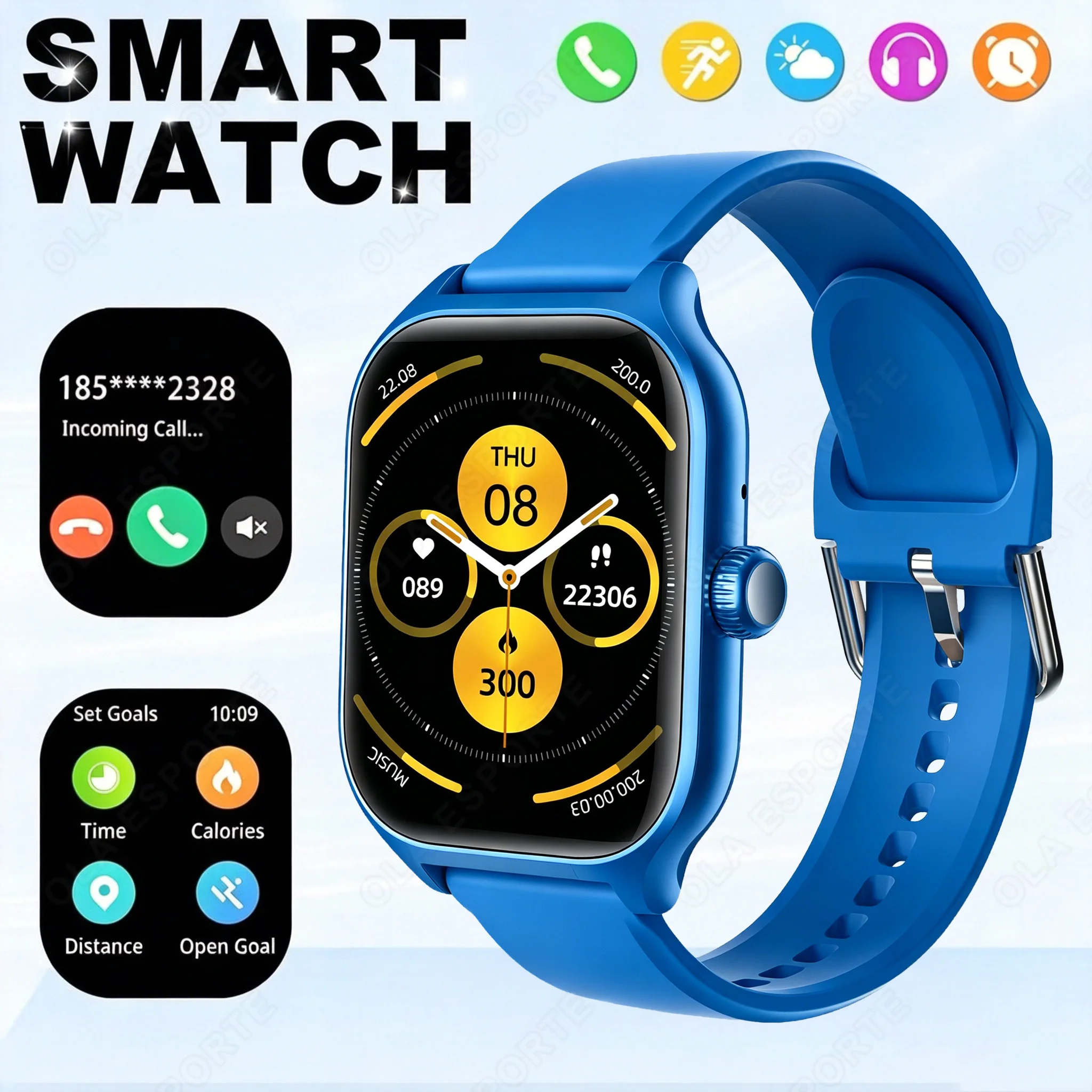 New Smart Watch 2.01 Inch HD Display Answer Make Call Message Preview Sport Modes DIY Dial Weather Forecast For Men Women HT30
New Smart Watch 2.01 Inch HD Display Answer Make Call Message Preview Sport Modes DIY Dial Weather Forecast For Men Women HT30