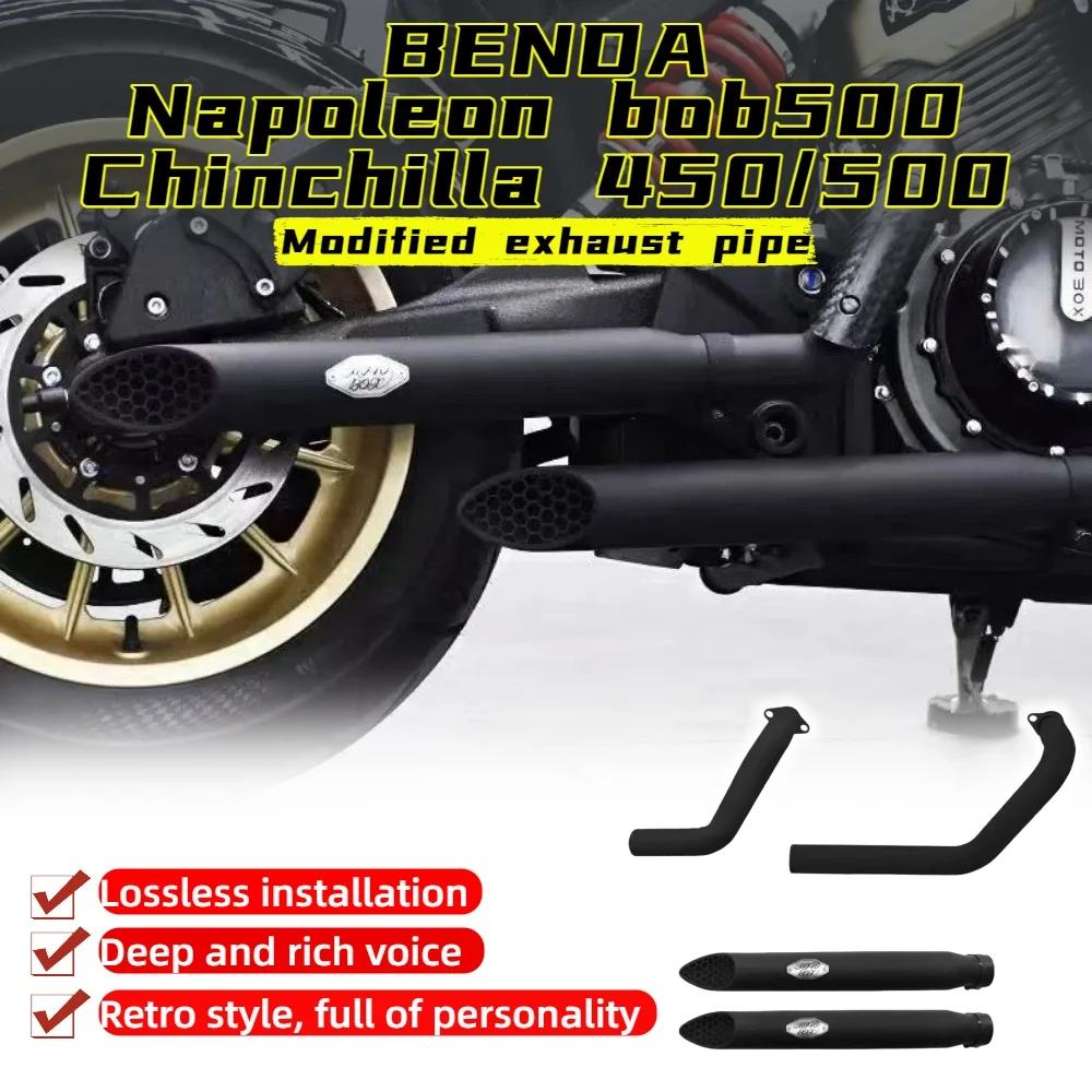 For Benda Chinchilla 500 Napoleon Bob500 modified eight-hole exhaust pipe full section right dual outlet accessories
For Benda Chinchilla 500 Napoleon Bob500 modified eight-hole exhaust pipe full section right dual outlet accessories