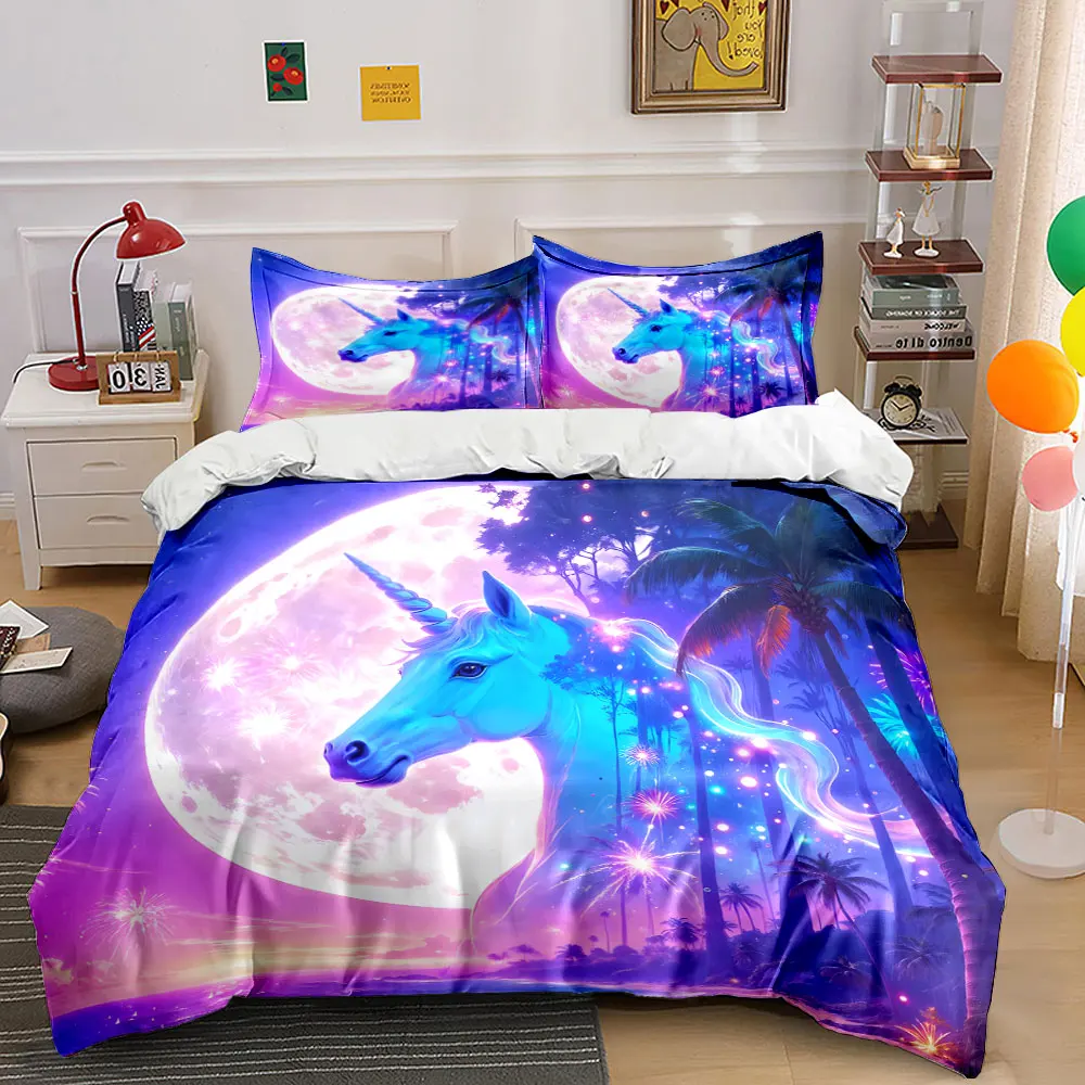 "Fantasy Unicorn Moonlit Beach Set" kid's and adults' bedroom decor, Exquisite three-piece bedding set gift
"Fantasy Unicorn Moonlit Beach Set" kid's and adults' bedroom decor, Exquisite three-piece bedding set gift