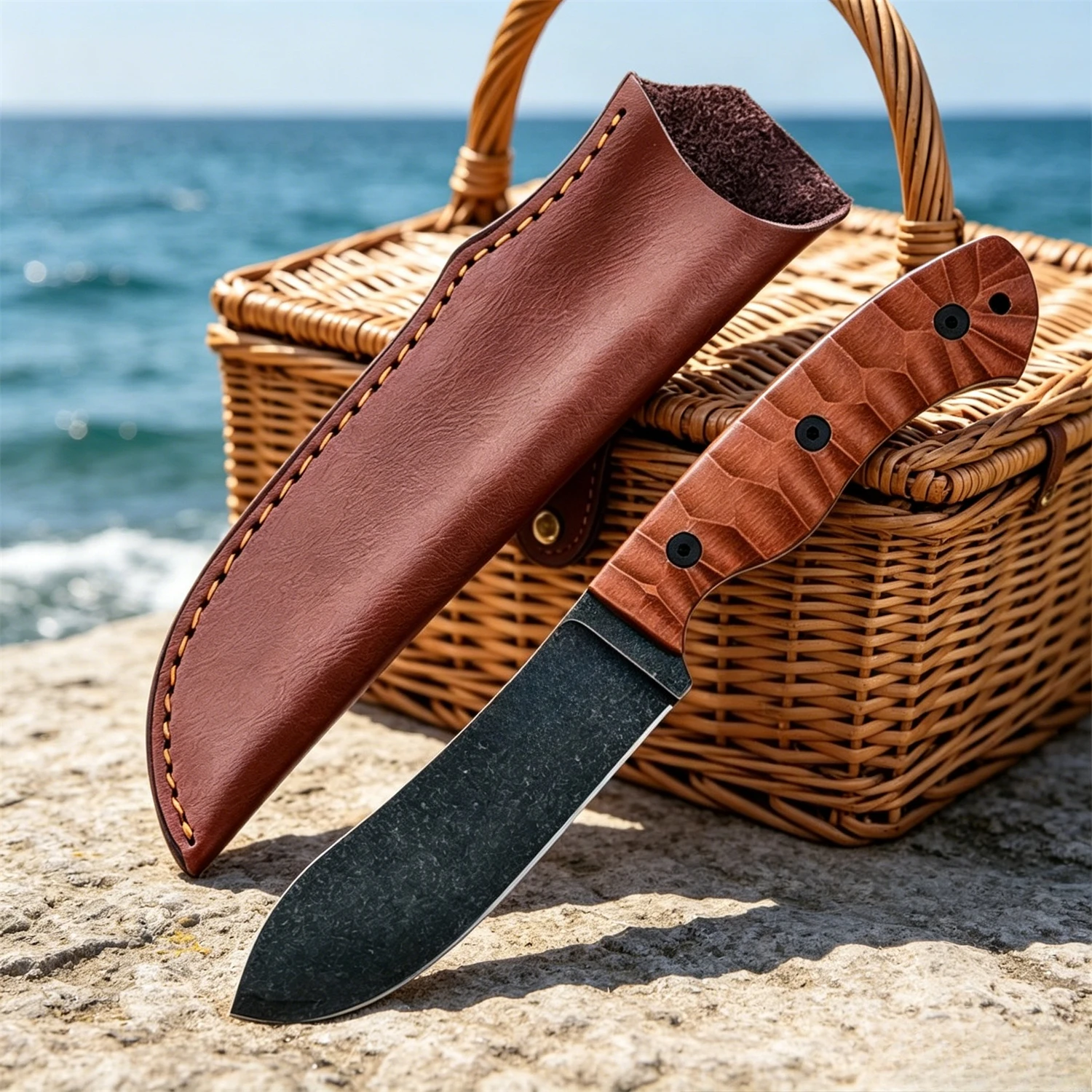 Men Collectible Gift Fixed Blade Knife, JG5 LM, Well-made Nessmuk Blade, Matching Leather Storage Sheath
Men Collectible Gift Fixed Blade Knife, JG5 LM, Well-made Nessmuk Blade, Matching Leather Storage Sheath