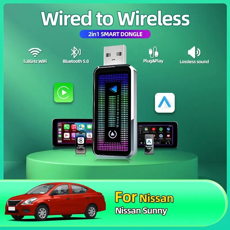 NEW Wireless CarPlay Android Auto Wireless Adapter Smart Mini Box With lights Plug And Play WiFi Fast Connect For Nissan Sunny
NEW Wireless CarPlay Android Auto Wireless Adapter Smart Mini Box With lights Plug And Play WiFi Fast Connect For Nissan Sunny