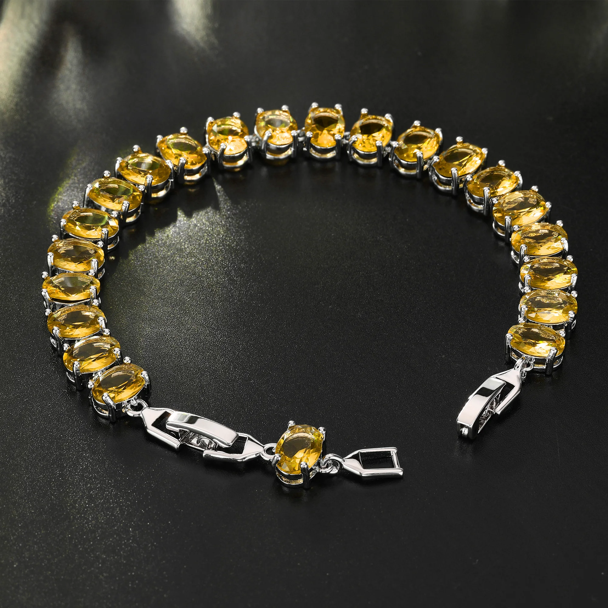 Vientiane Fashion Yellow Zircon Jewelry Bracelet Oval 18K White Gold Plated Women's Jewelry Bracelet
Vientiane Fashion Yellow Zircon Jewelry Bracelet Oval 18K White Gold Plated Women's Jewelry Bracelet