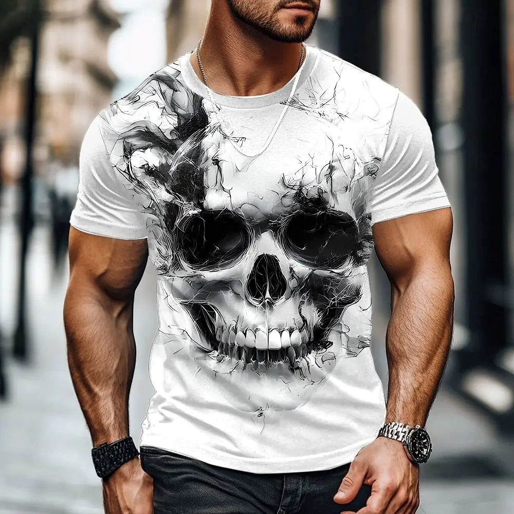 Funny 3D Skull Print Men's T Shirt Hip Hop Punk Harajuku Streetwear Casual O-neck Loose Short Sleeve Top Summer Fashion Pullover
Funny 3D Skull Print Men's T Shirt Hip Hop Punk Harajuku Streetwear Casual O-neck Loose Short Sleeve Top Summer Fashion Pullover