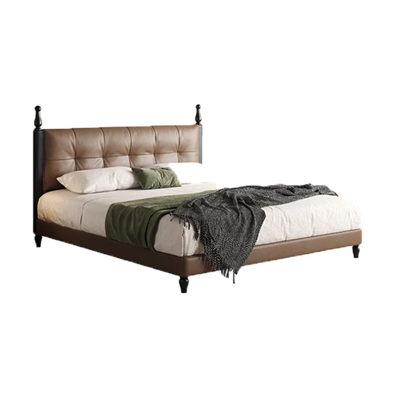 Retro leather minimalist thin bedside solid wood master bedroom medieval flush edge soft bag double bed
Retro leather minimalist thin bedside solid wood master bedroom medieval flush edge soft bag double bed