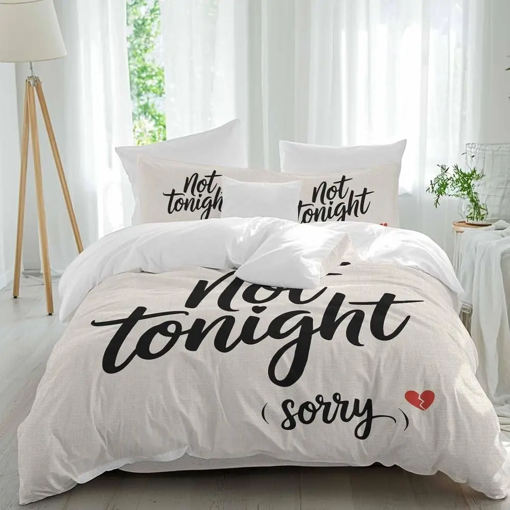 Valentine's Day Sheet Set, Not Tonight Sorry Red Ben Love Heart Linen Texture 4 Pieces Breathable Sot Duvet Cover Set Bedding Co
Valentine's Day Sheet Set, Not Tonight Sorry Red Ben Love Heart Linen Texture 4 Pieces Breathable Sot Duvet Cover Set Bedding Co